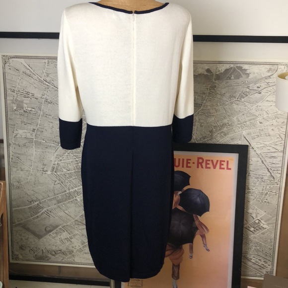 ST.JOHN  Navy Blue and White Dress Size 16 - Picture 6 of 16